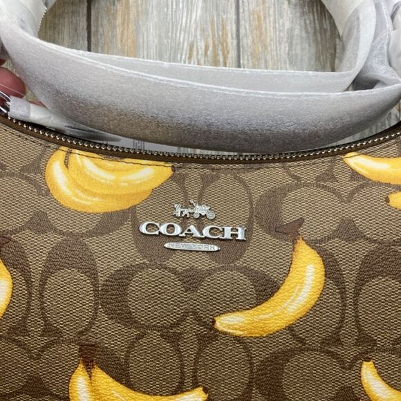 Teri Shoulder Bag In Signature Canvas With Banana Print & Charm Crossbody Purse - Picture 2 of 5